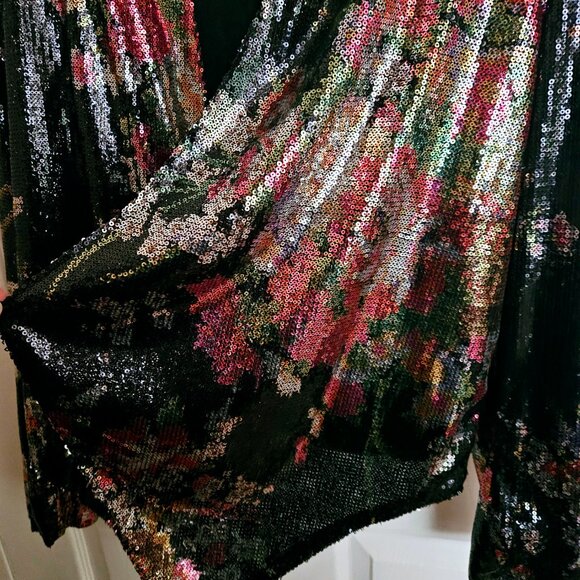 🌸 Lovers + Friends “At First Sight” Floral Sequin Jacket | NWT - Picture 6 of 7